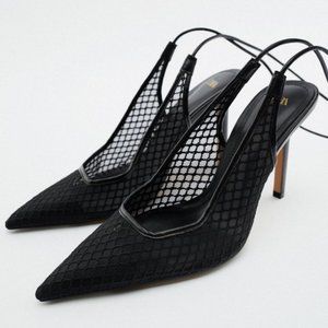 ZARA Black Slingback Heels